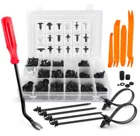 Зажим для автомобильного крепления, смешанный фиксатор для кузова автомобиля, заклепки бампера, фиксатор для отделки двери, панели, комплект креплений, инструмент для удаления, кабельные стяжки