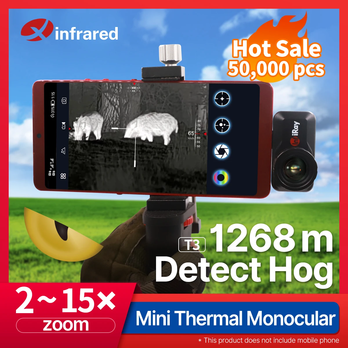 

InfiRay Xinfrared T3 монокуляр ночного видения, тепловизор, телескоп для охоты, спасения, Android тепловизор, тепловизор