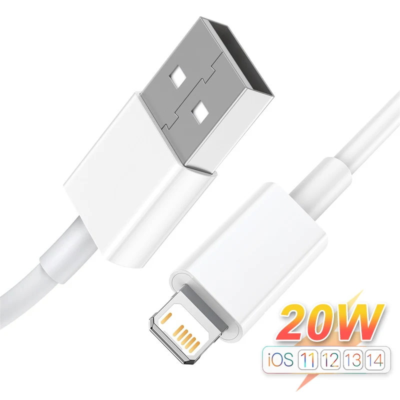 

Original PD 20W USB to Lightning Charger Cable For iPhone 14 13 12 11 Pro Max mini X XS XR Fast Charging iPhone 5S 6 7 8 Plus SE