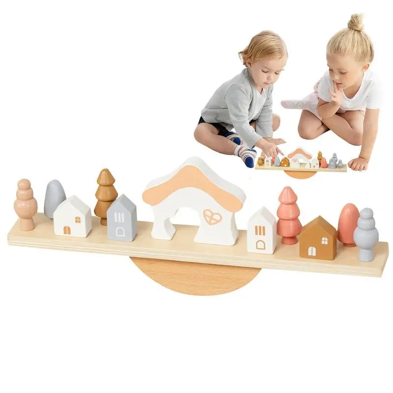 

Wooden Tree Toy Balance Blocks Wooden Toys With Seesaw Montessori Stress Release Game Safe Home Schooling Preschool Stacking