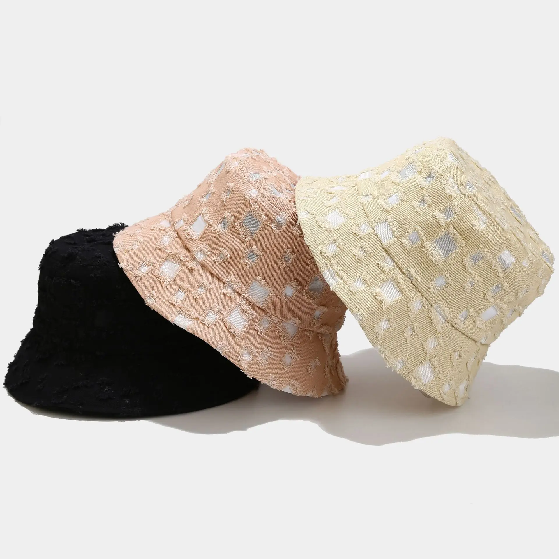 

New Women Men Hole Bucket Hat Fashion Sun Panama Hat Outdoor Fisherman Cap Cotton Unisex Hip Hop Caps