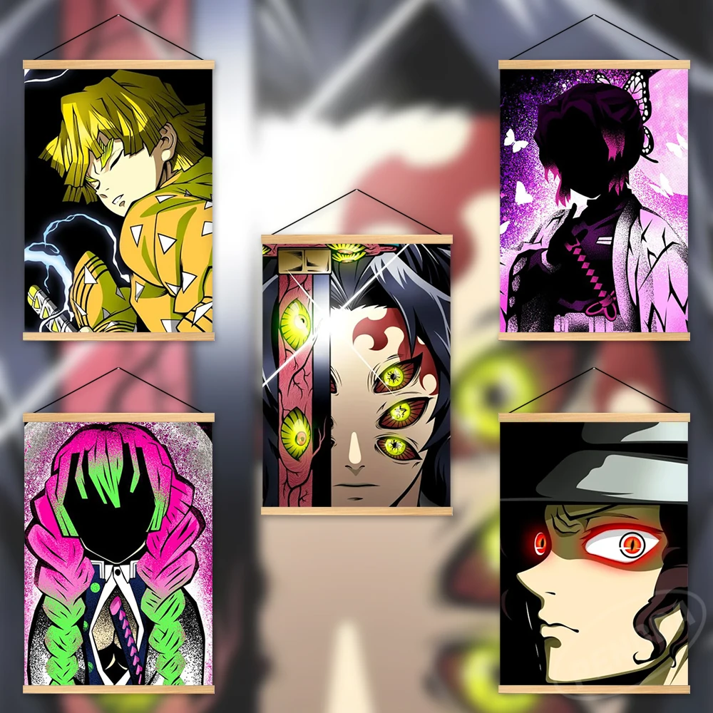 

Настенная Картина на холсте с изображением рассекающего демонов, деревянная подвесная картина, Модульная картина с изображением аниме, постер для домашнего декора