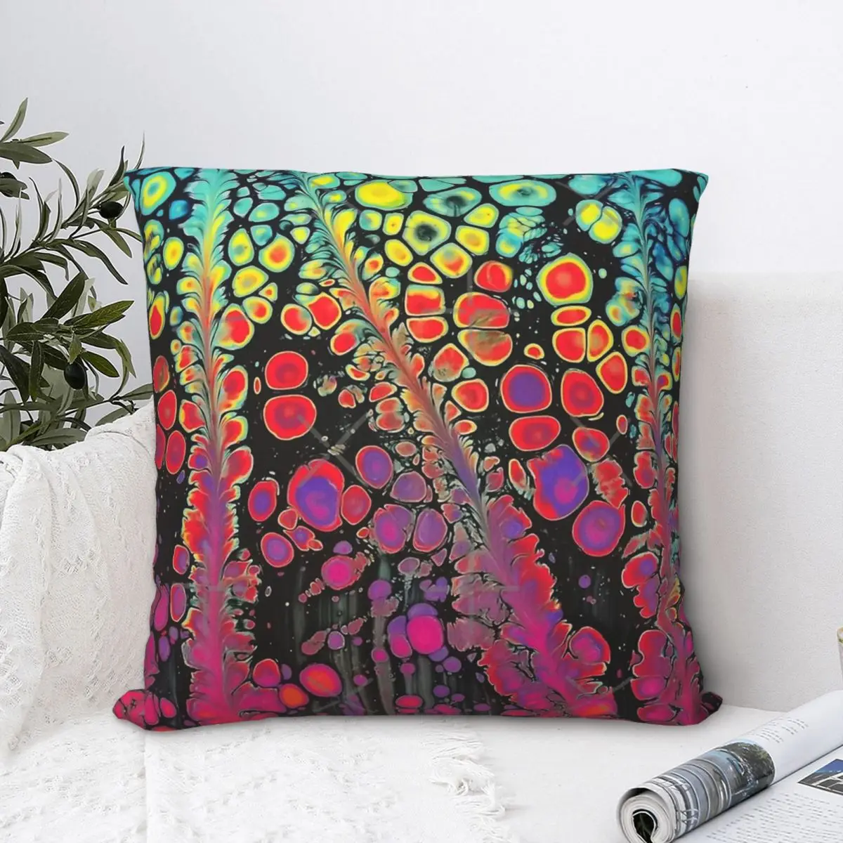 

Cellular Flower Throw Pillow Case Women's Day Backpack Hugpillow Covers DIY Printed Breathable Sofa Decor