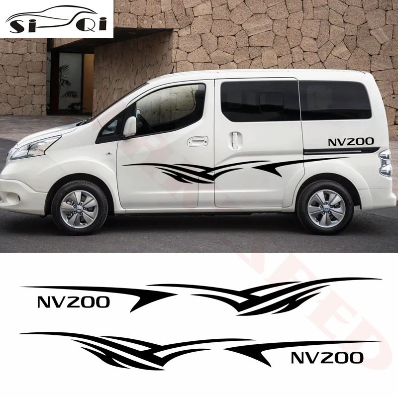 

For-Nissan Evalia NV200 Car Both Side Door Decor Stickers Sport Stripes Styling Auto Body DIY Vinyl Decals Exterior Accessories