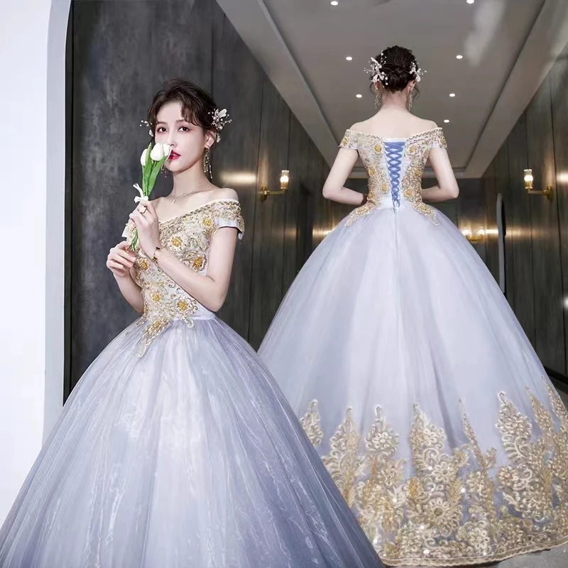 Платье Quinceanera NoEnName_Null белое акрил