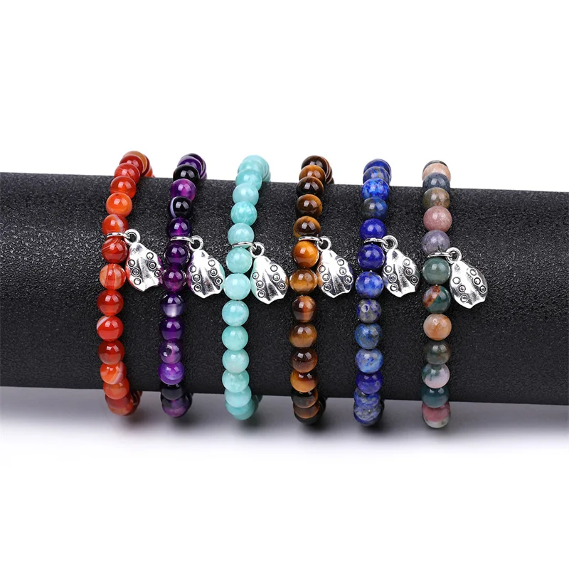 Женский и мужской браслет с подвеской божья коровка