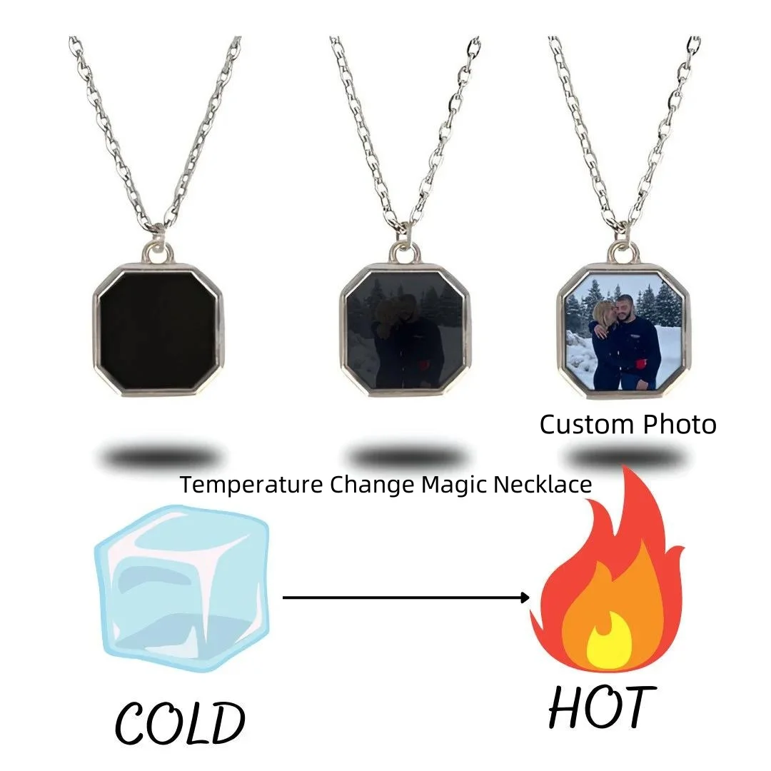 Ожерелье с фотографией на заказ со скрытой изображением активируемая теплом