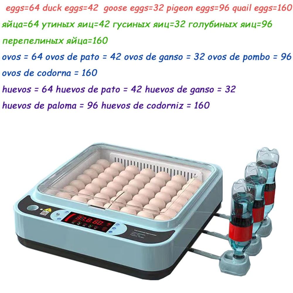 15/24/36/64 Brooder Eggs Incubator Fully Automatic Regulate Humidity Temperature Control for Pigeon Quail Duck Goose Farm Tool |