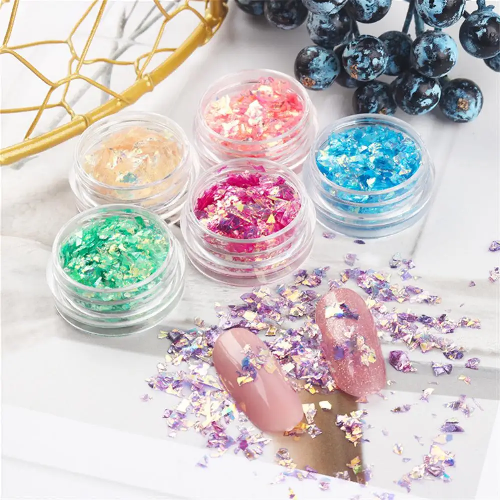 

13 Colors Nail Enhancement Cellophane Glitter For Nails Irregular Glass Fragments DIY Nail Art Flakes Manicure Decor Accessories