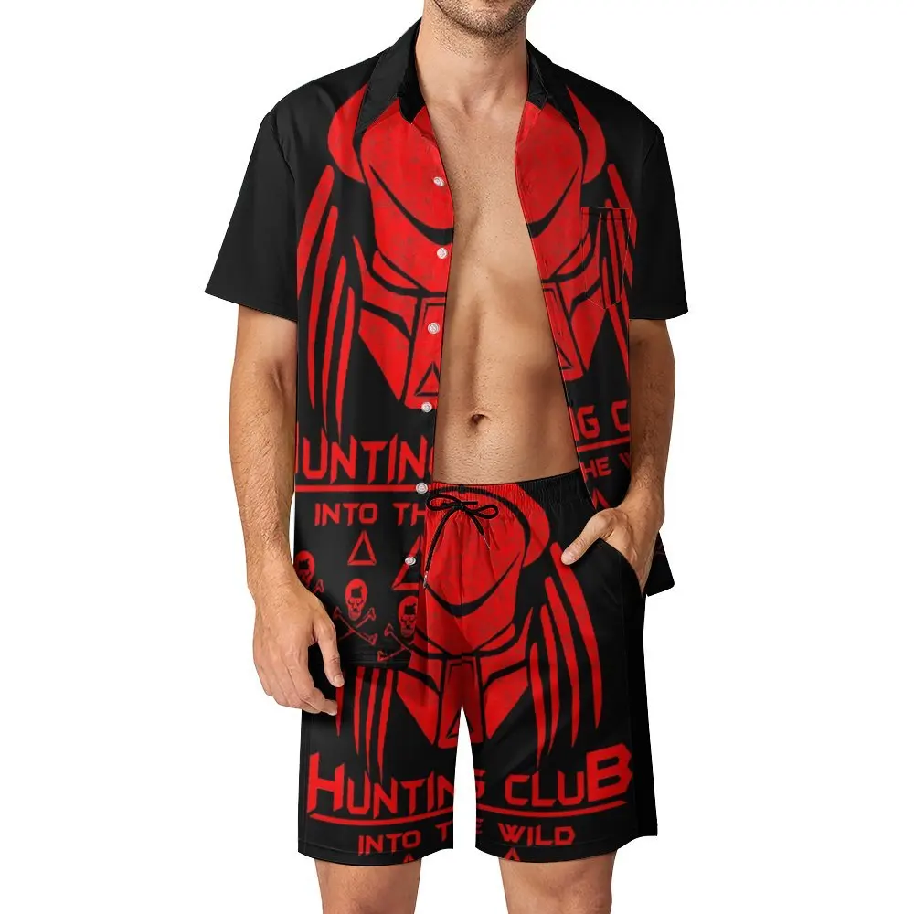 

Men's Beach Suit Predator Movie Alien 15 2 Pieces Suit High Grade Going Out Novelty