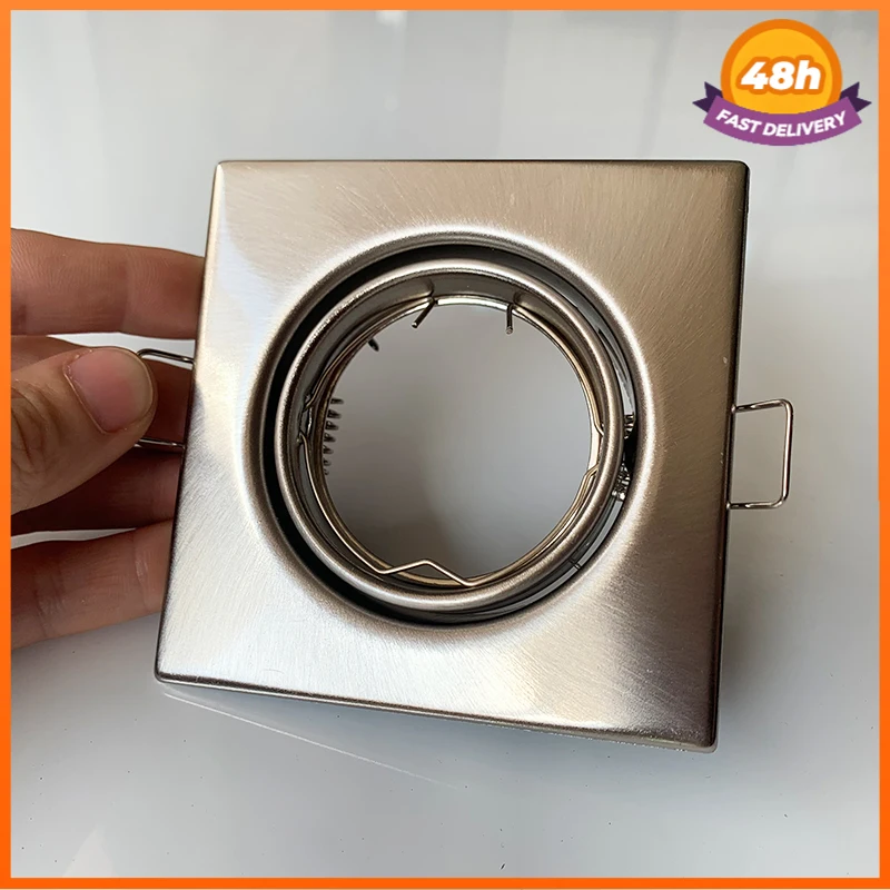 

square Metal Black Recessed LED Ceiling Light Frame MR16 GU10 Bulb Fixture Downlight Holder GU10 Spot Light Fitting F