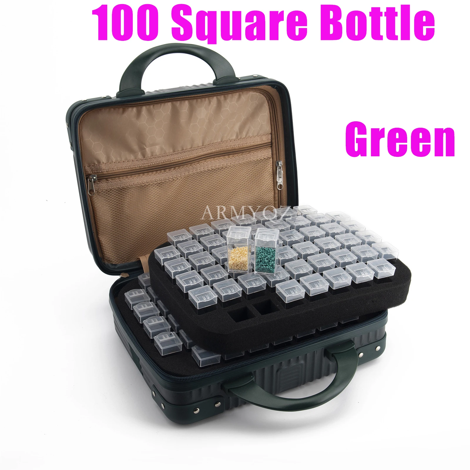 

Double layer 100 Bottles Diamond Painting Accessories Container Storage Bag Carry Case Sticker Box Convenience Bead Mural Tools