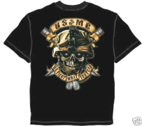 Футболка с изображением морской пехоты США мы сражаемся тем что вы боитесь USMC