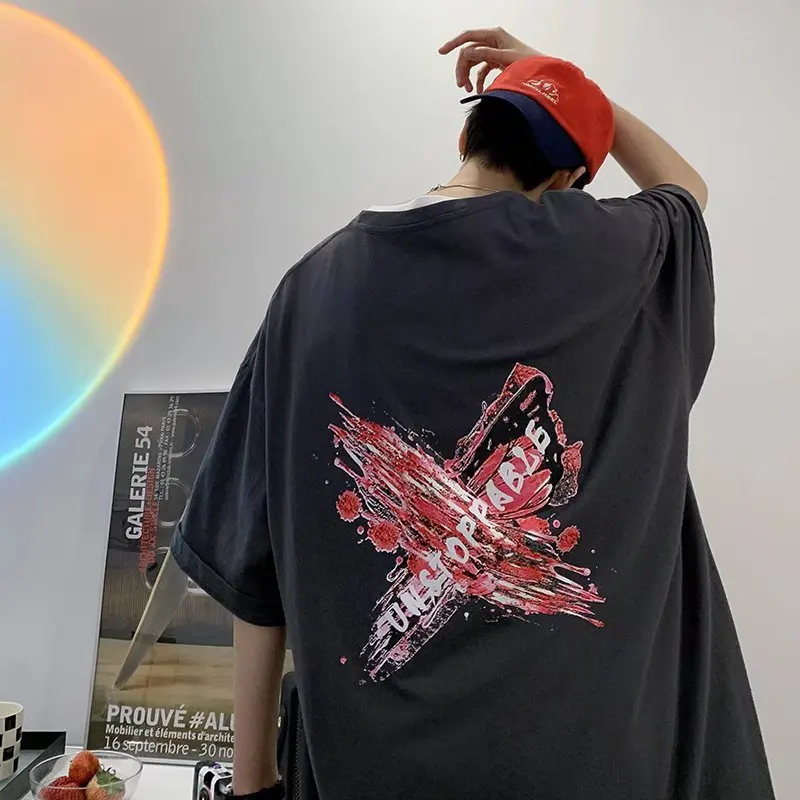 

Harajuku Art Mens T-shirt Summer Cool Unisex Hip Hop Funny English Alphabet Printed Tshirt Casual T Shirt Streetwear Tops
