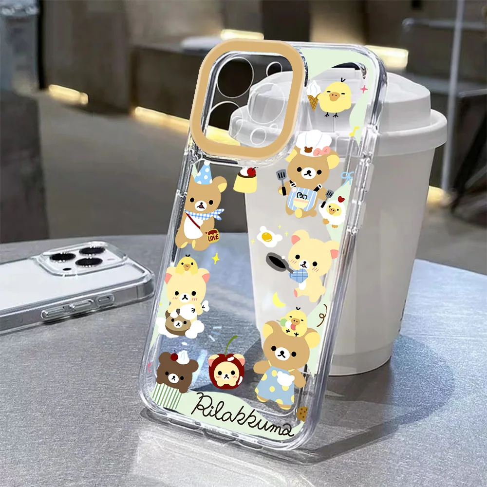 Чехол для телефона Ins Toast Bread R-RilakkumaS IPhone 16 16e 15 14 13 12 11 Mini Pro Max X XR XSMax 7 8 Plus мягкая