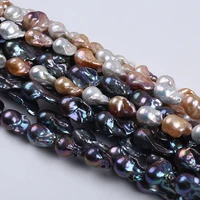 15-20mm Wholesale AA Pink Black Natural Real Loose Freshwater Baroque Pearl Beads Strand