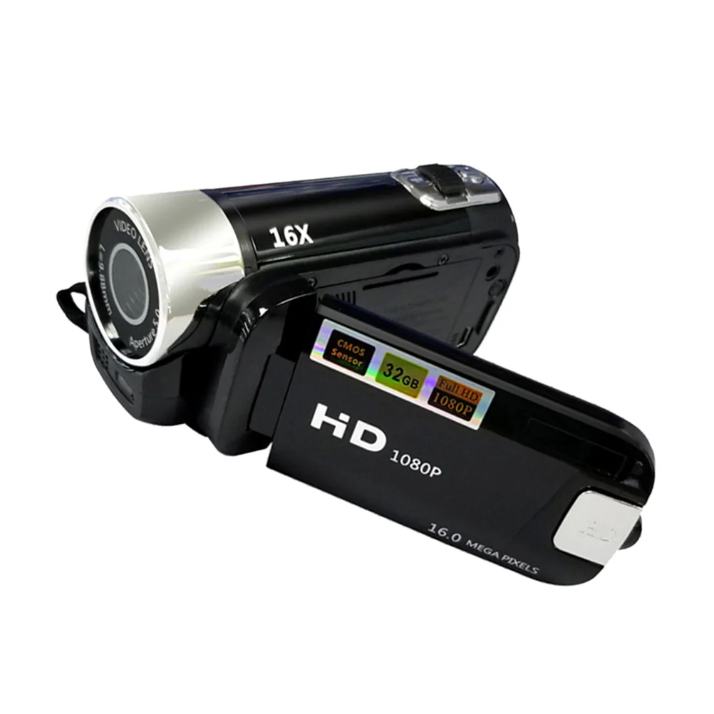 

1080P LED Light High Definition Video Record Portable Camcorder Professional Digital Camera (Black)