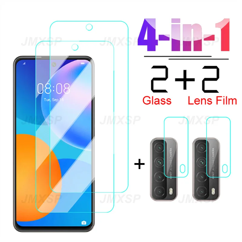 

Закаленное стекло 4 в 1 для Huawei P40 P30 Lite, Защитное стекло для Huawei P50 P20 P10 Lite Pro P Smart, пленка для объектива, защита экрана