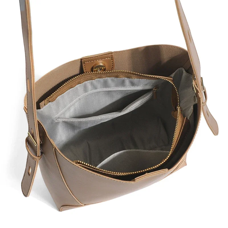 Новая женская сумка-мешок роскошная дизайнерская сумка на плечо кожаная простая