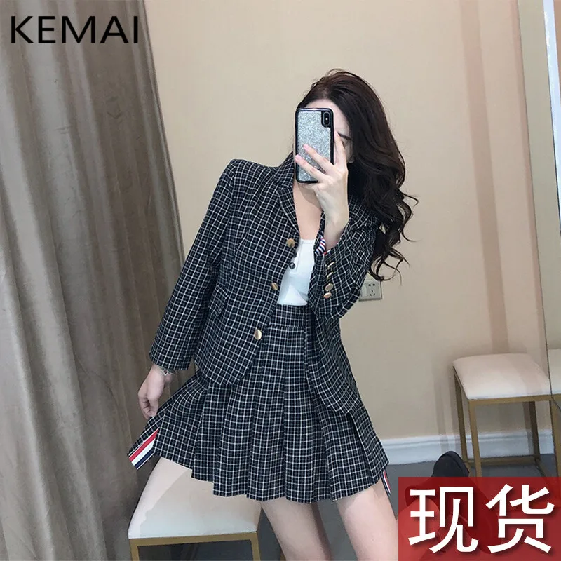 Spring and summer suits college style tb small suit jacket women's skirt women