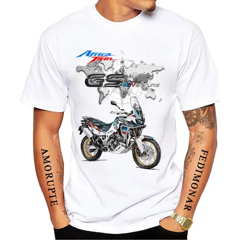 AMEITTE винтажная футболка мужская белая модал Adventure Hon Africa Twin Crf 1000л