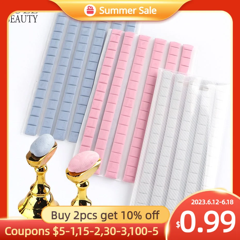

Pink Blue Nail Adhesive Glue Clay Reusable Tacky Gel for Nail Art Practice Stand Display Holder False Tips Manicure Tools CH1783