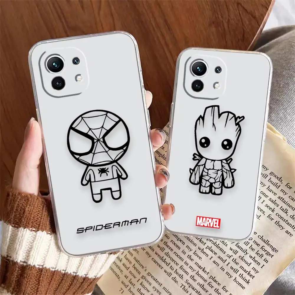 

Clear Case For Xiaomi 12 11 11T 10T LITE M4 M3 X4 X3 F3 PRO NFC GT 5G NE Redmi 10 10X 10A 9T 9C 4G Case Cartoon Cute Marvel Hero