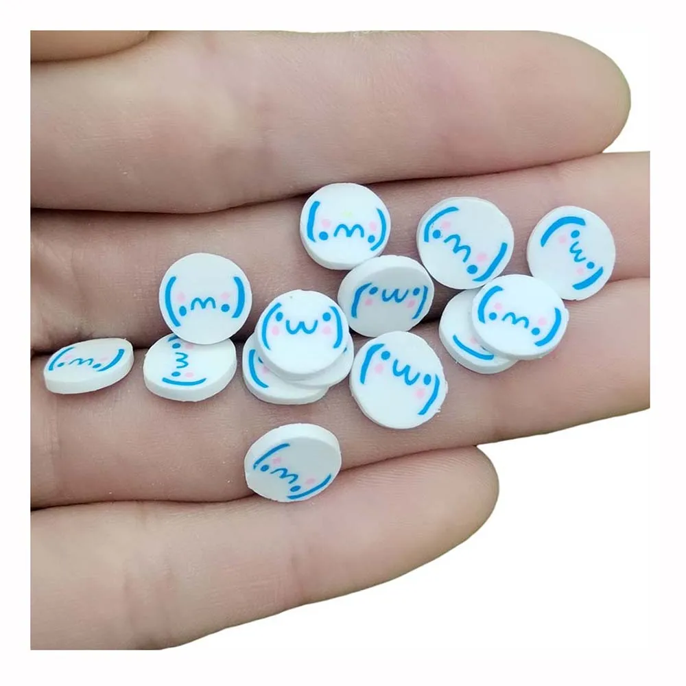 

5mm Round Shaped Cartoon Dog Polymer Clay Slices Sprinkles Soft Pottery for DIY Animal Crafts Slime Filling Accessories