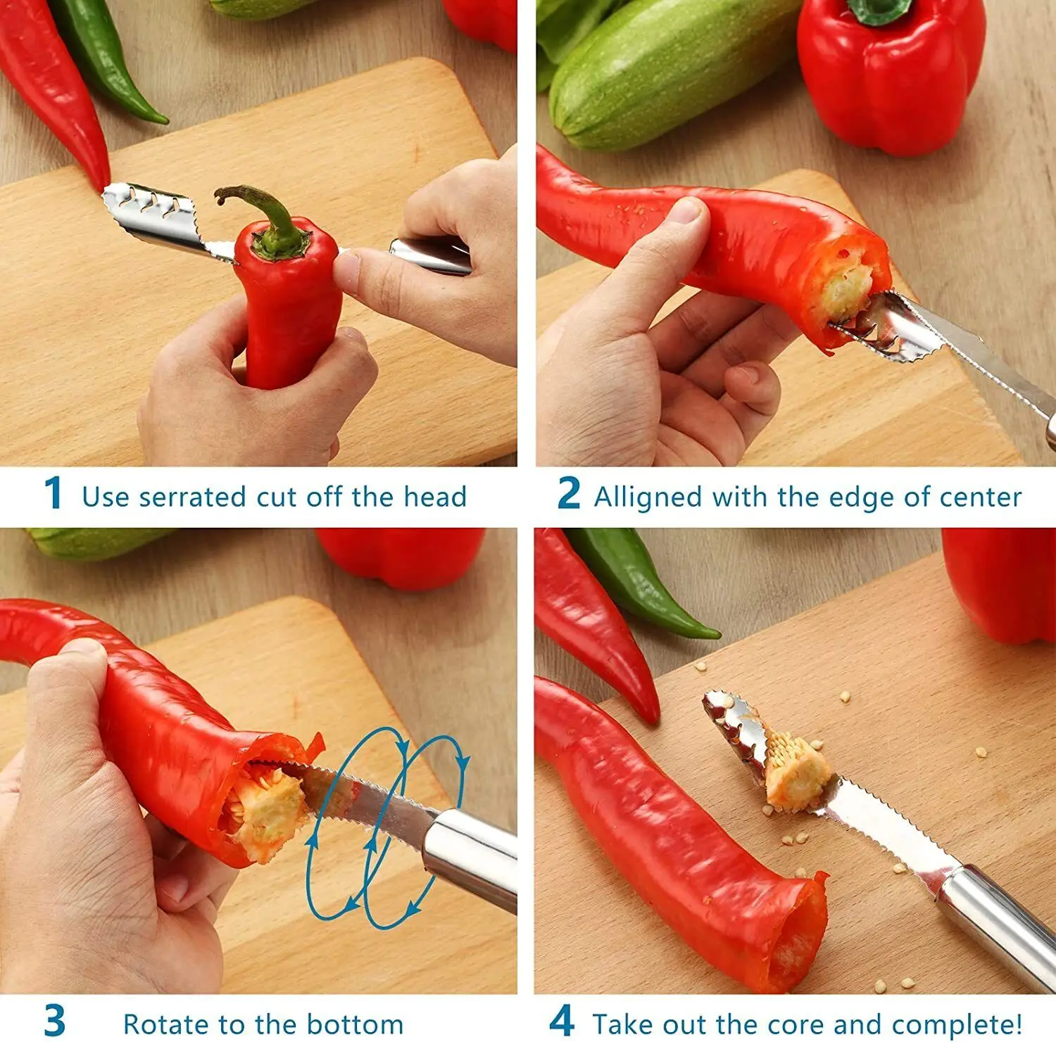 Инструменты для удаления семян Jalapeno Pepper Corer