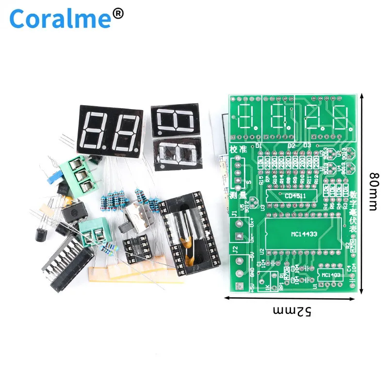 

Цифровой милливольтметр печатная плата DIY Kit 5V AD преобразование сварочный паяльник Электрические Электронные навыки обучение костюм
