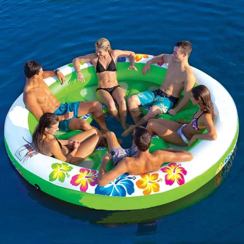 

Huge Heavy Duty Floating Island ,With Mesh Seating And Backrest And 10 Foot Rope