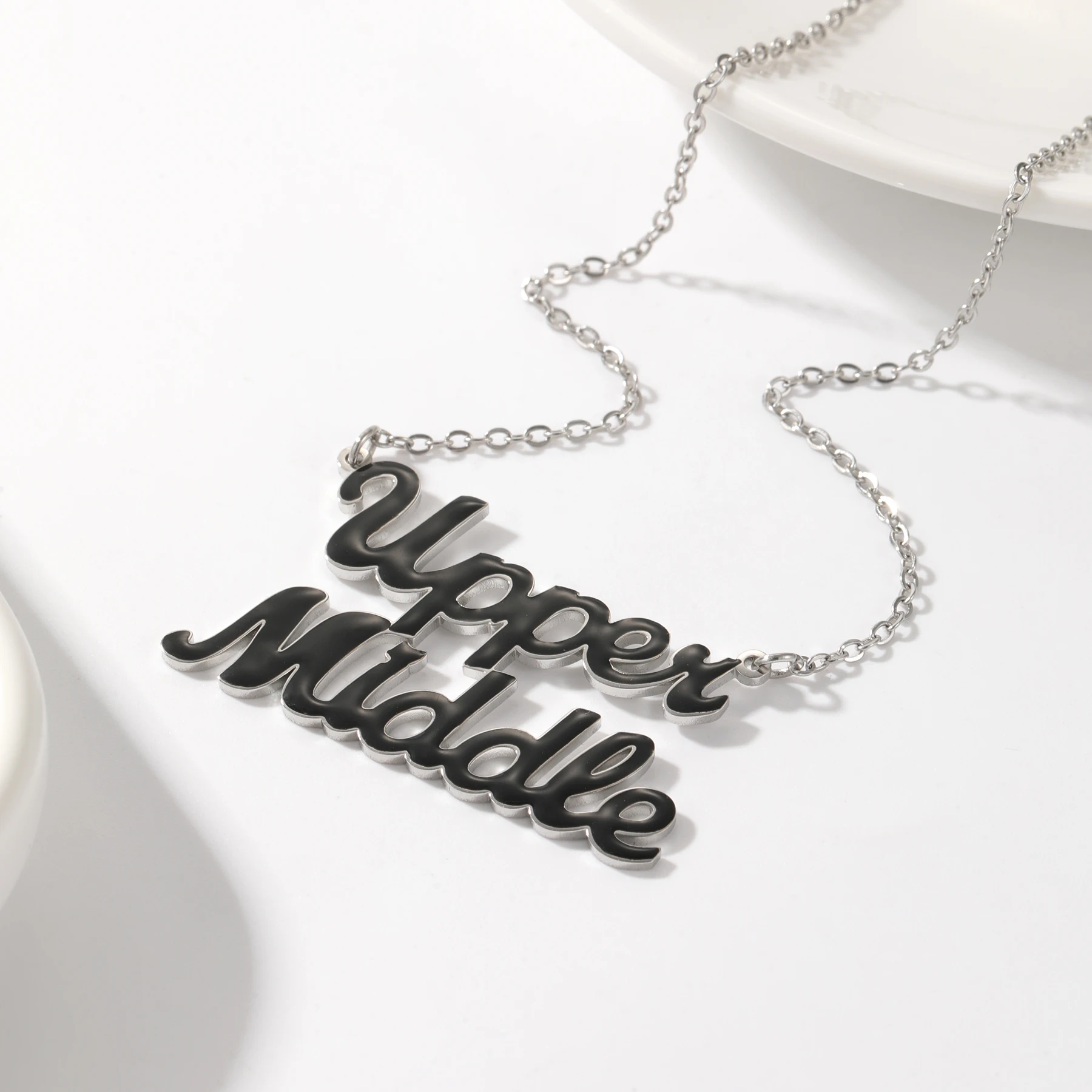 Zciti индивидуальное эмалированное ожерелье с двойным именем и красочной