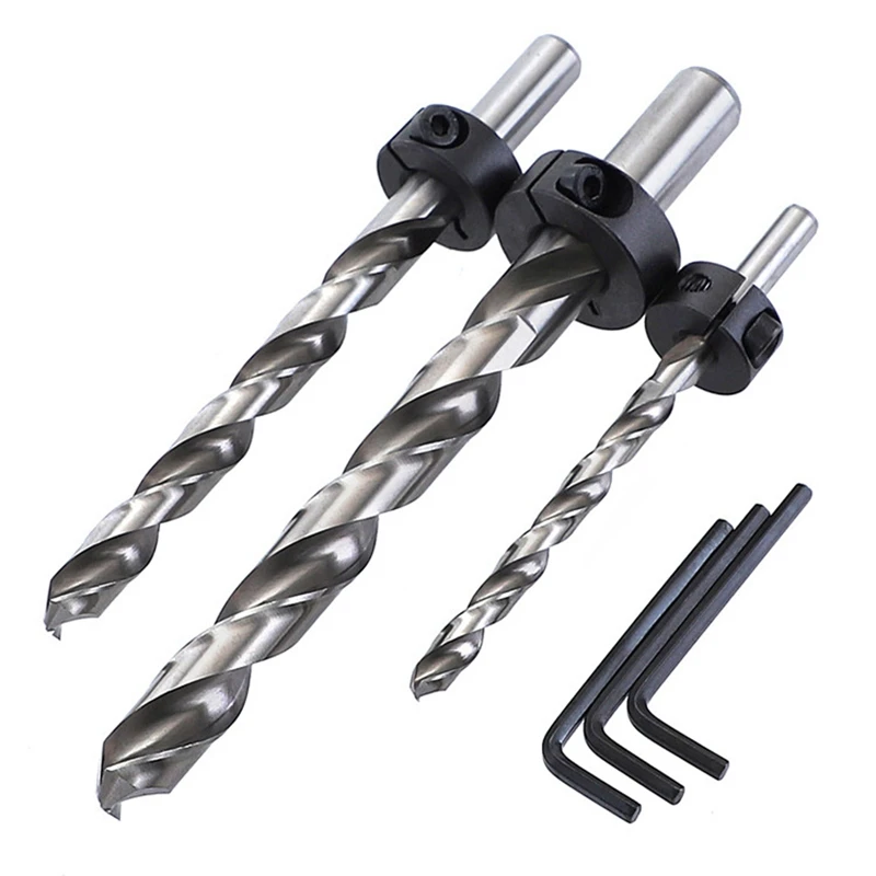 

Hot Twist Drill Bit 1/4 INCH 3/8 INCH 1/2 INCH HSS Inch Drill Bit With Hex Key For Woodworking Pocket Hole Tool Accessories