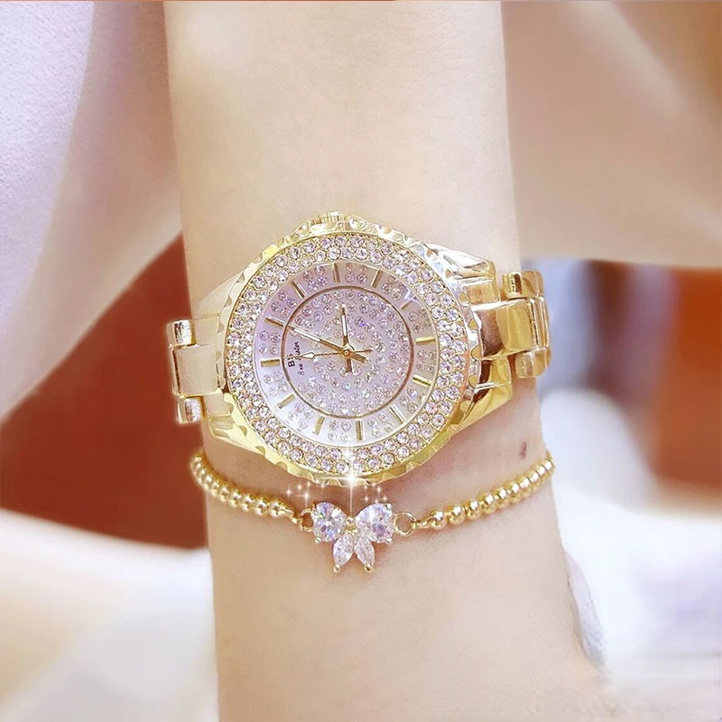 

Women Watches Gold Luxury Brand Diamond Quartz Ladies Wrist Stainless Steel Clock Female Watch Relogio Feminino 2022