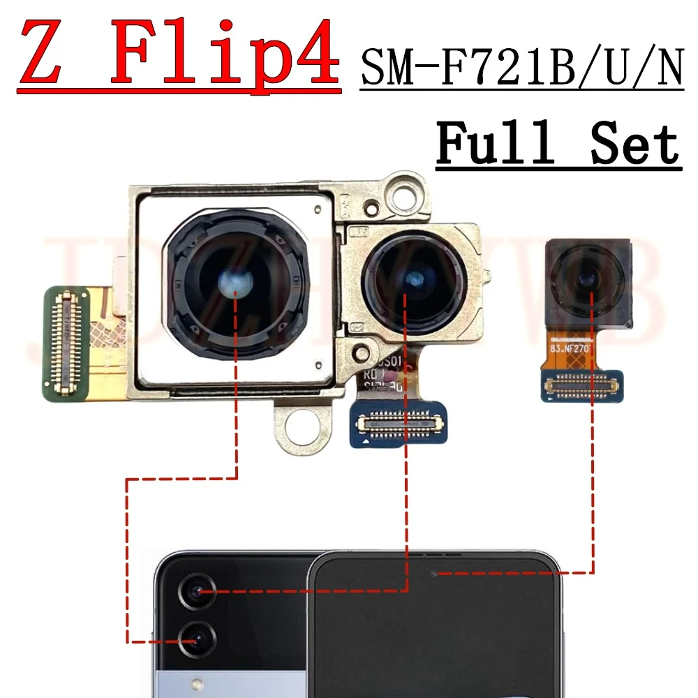 Модуль передней и задней камеры для Samsung Z Flip4 Flip 4 F721B F721U F721N, гибкий кабель для фронтальной селфи-камеры и основной задней камеры (art.: 3920dc22d8cb0) - 3920dc22d8cb0