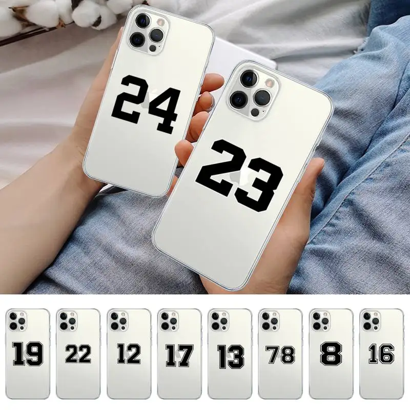 

Colorful Lucky Number Phone Case For iPhone 14 13 12 11 Pro Max Mini X Xs XR 6 7 8 Plus SE 2020 Transparent Case
