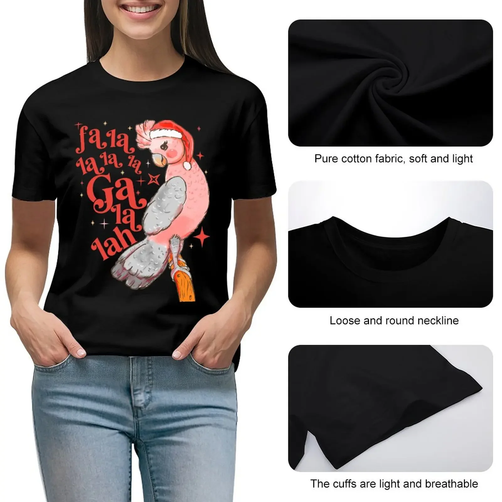 Австралийская забавная футболка с рождественскими праздниками милая птицей Galah