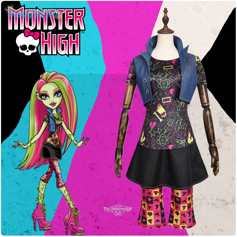 Фото Macavity Venus McFlytrap Косплей Костюм Аниме Monster Cos High Женский Мужской Модный Топ Юбка Пояс Брюки Рождественская Вечеринка Униформа №1