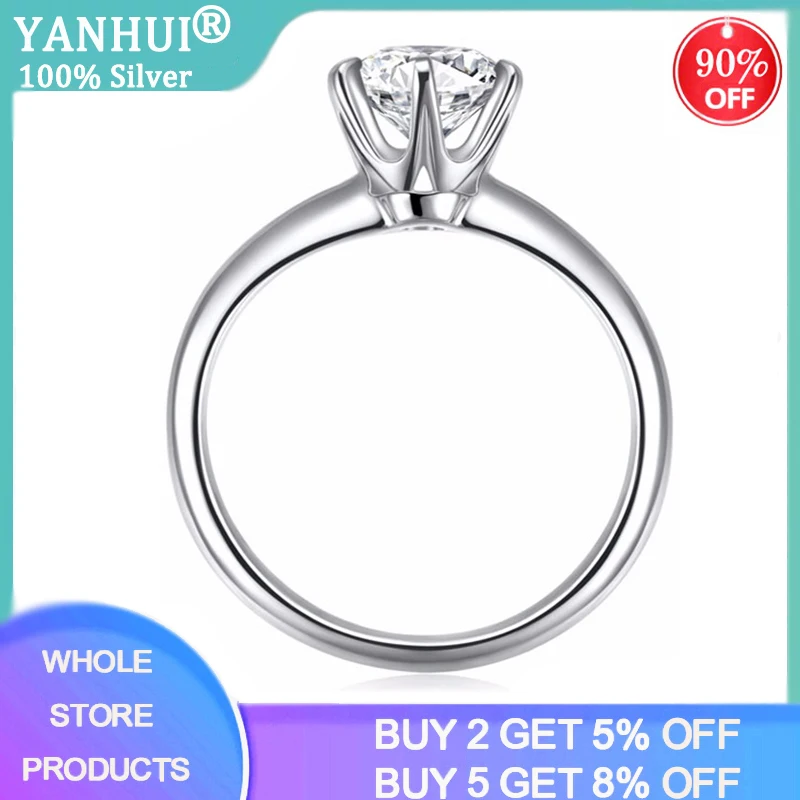 

Sell At A Loss! Female Zirconia Solitaire Ring Luxury Women Tibetan Silver Gold Color Wedding Promise Engagement Rings