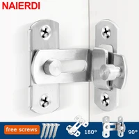 naierdi stainless steel 90180 degree hasp latches sliding door chain locks security hardware for window cabinet hotel home