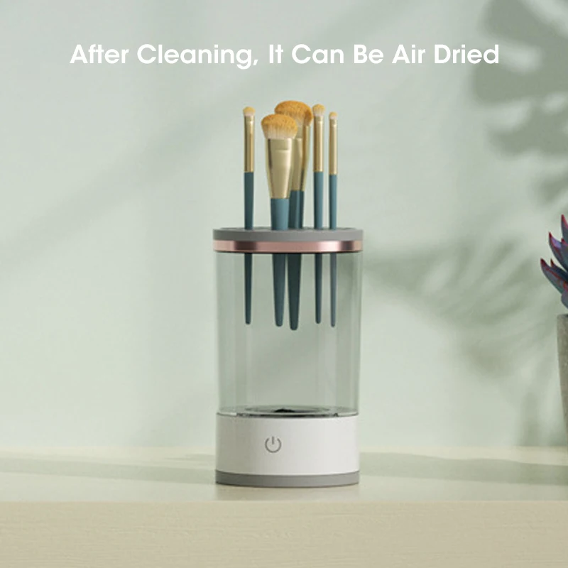 Электрическая подставка для макияжа USB зарядка 3 в 1 стеллаж косметики щетка