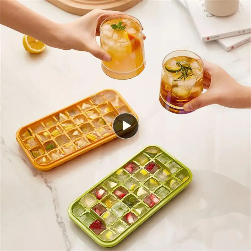 

Ice Mold Box Maker With Lid One-button Press Type Ice Tray Household With Storage Box Kitchen Accessories Sealing