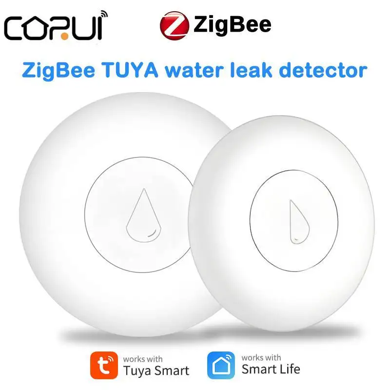 

Умный датчик утечки воды CORUI Tuya ZigBee, детектор утечки воды с сигнализацией, работает с домом Tuya Zigbee