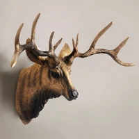 Antler Wall Decoration Creative Animal Wall Ornaments Deer Head Stereo Industrial Wind Hanging Crafts art Home Statue Background