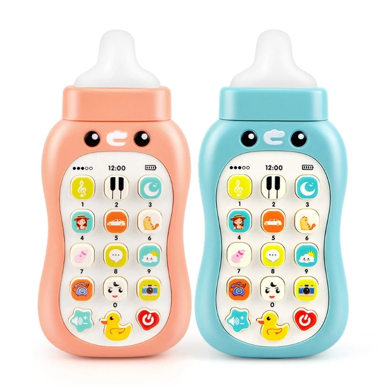 

Intelligent Education Cell Phone Musical Bottle Toy, Baby Nibble Pacifier Simulation Bottle for 1+ Years Old Boys Girls