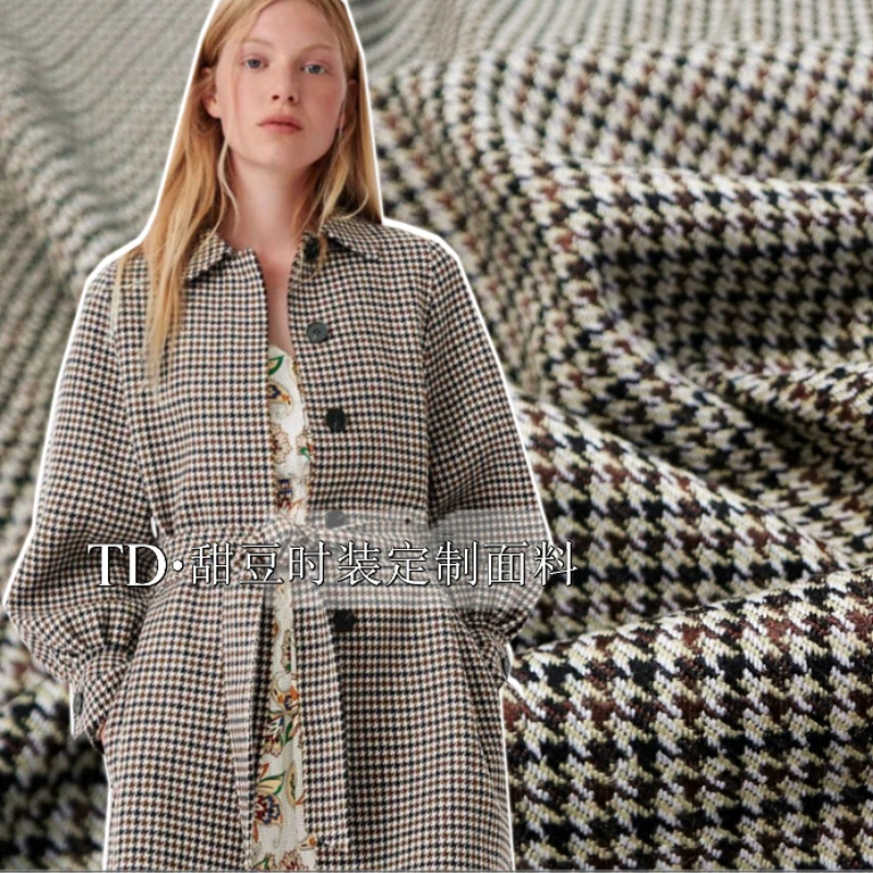 

Houndstooth Yarn-dyed Jacquard Fabric Autumn and Winter Blazer Fashion Dress Suit Brand Design Sewing Wholesale Cloth by Meter