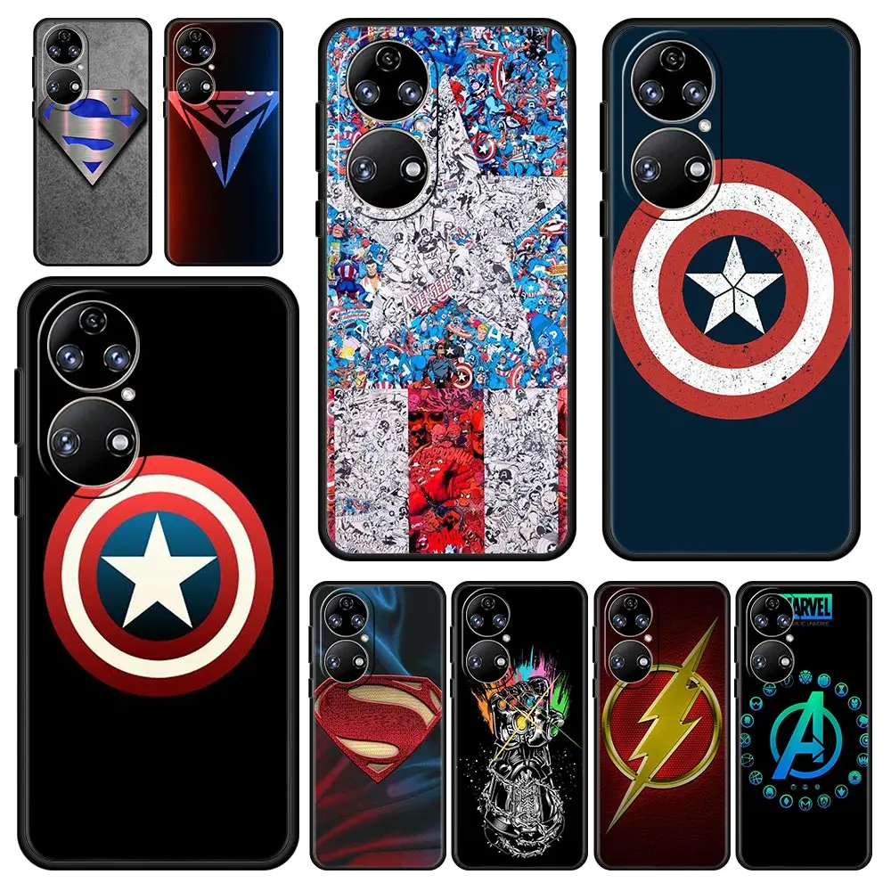 

Cover Case for Huawei P20 P30 P40 P50 Lite E Pro Nova 5T 7i 8i 9 SE Pro Y6 Y7 Y9 P Smart Capa Funda Captain America Marvel