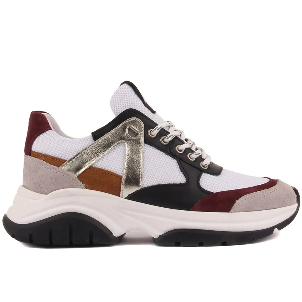 

Sail Lakers-Burgundy, Gray Suede, Black Leather Women's Sneaker