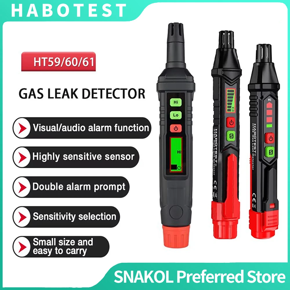 Фото Газоанализатор HABOTEST HT59 (0-1000 PPM), тестер утечек природного газа (метана) со звуковой сигнализацией, миниатюрный портативный детектор горючих газов №4