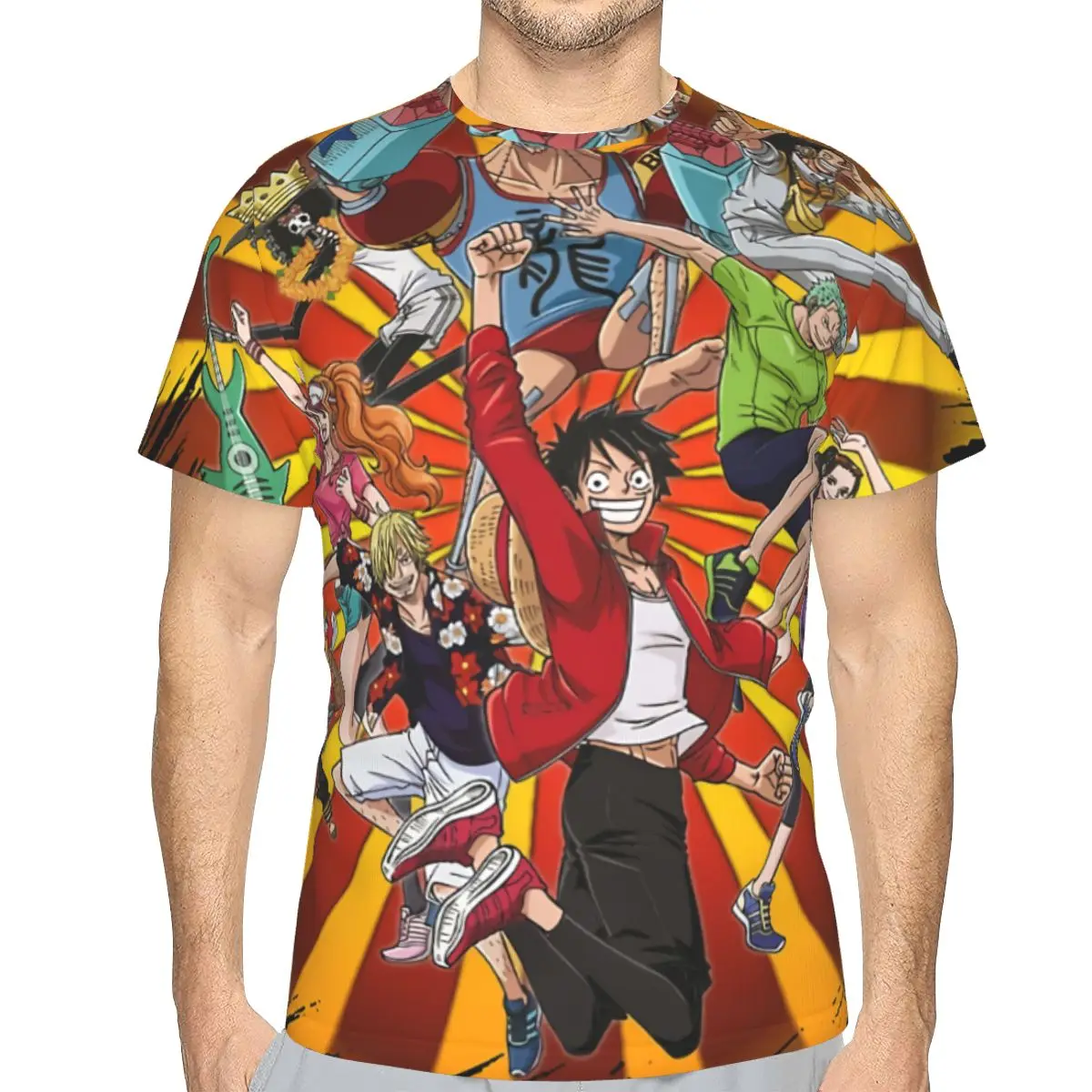 

One Piece Nami Manga Polyester TShirt for Men All Characters Jump Soft Summer Tee Thin T Shirt Novelty Trendy